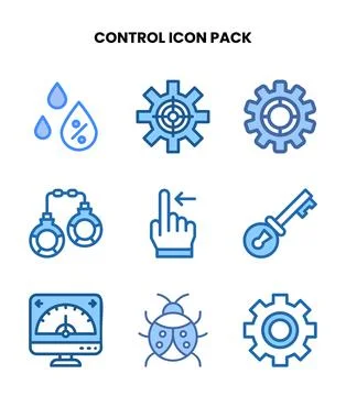 Control Two Colour Icons Pack Stock Illustration