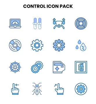 Control Two Colour Scalable Icons Pack イラスト素材
