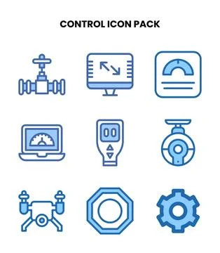 Control Two Colour Vector Icons Pack Stock Illustration