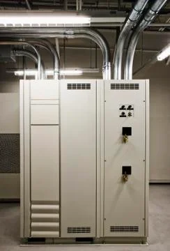 Control unit in computer server room Stock Photos