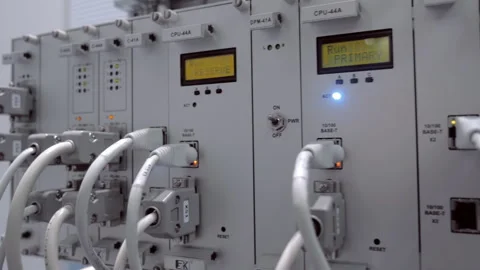 Control unit for the work of industrial, scientific, technical equipment Stock Footage 98227069