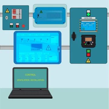 Control Ventilation Installation Stock Illustration