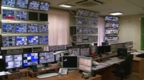 Control video surveillance Stock Footage 10763050