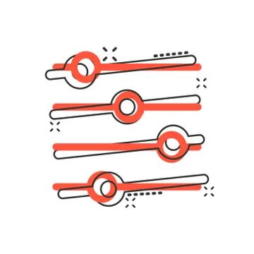 Control volume icon in comic style. Audio adjusting cartoon sign vector illus イラスト素材