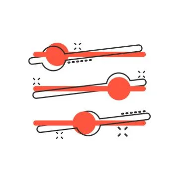 Control volume icon in comic style. Audio adjusting cartoon sign vector illus イラスト素材