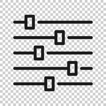 Control volume icon in flat style. Audio adjusting sign vector illustration o 스톡 일러스트