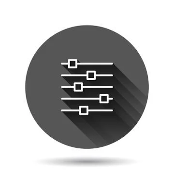 Control volume icon in flat style. Audio adjusting sign vector illustration o 스톡 일러스트