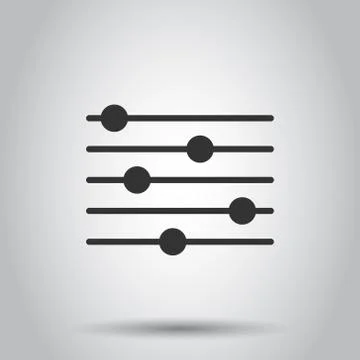 Control volume icon in flat style. Audio adjusting sign vector illustration o 스톡 일러스트