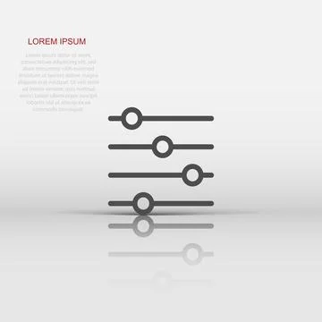 Control volume icon in flat style. Audio adjusting sign vector illustration.. 스톡 일러스트