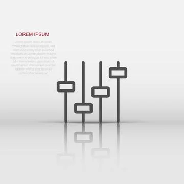 Control volume icon in flat style. Audio adjusting sign vector illustration.. 스톡 일러스트