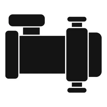 Control water valve with pipe connecting using flange for industrial plumbing Stock Illustration
