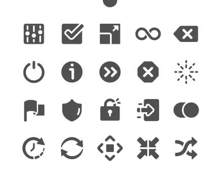 Control Well-crafted Pixel Perfect Vector Solid Icons 스톡 일러스트