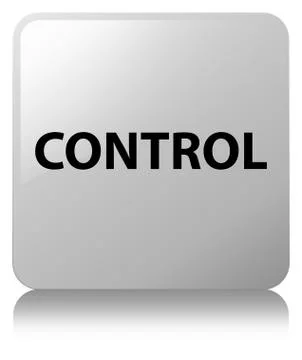 Control white square button Stock Illustration
