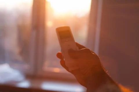 Control of window blinds. Stock Photos