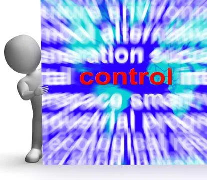 Control word map sign shows command power authority Stock Illustration