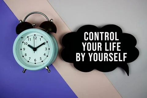 Control your life by yourself text motivational and inspiration quote with .. Stock Photos