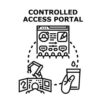 Controlled access portal for data management systems 스톡 일러스트