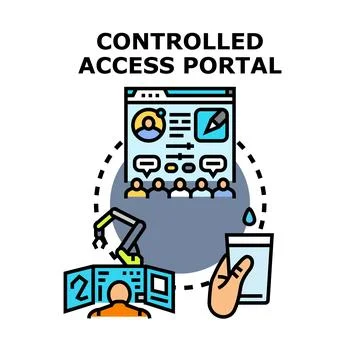 Controlled access portal for data management systems Stock Illustration