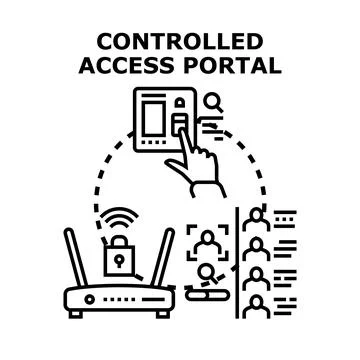 Controlled access portal security system concept 스톡 일러스트