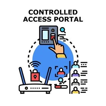 Controlled access portal security system concept Stock Illustration