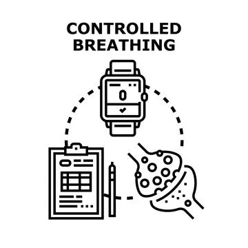 Controlled breathing mindful practice for stress management イラスト素材