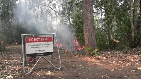 Controlled Burn - sign Stock Footage 162438691