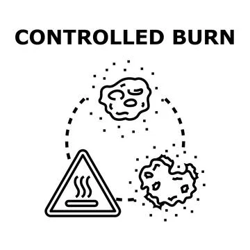 Controlled burn vector icon illustrating fire management Stock Illustration