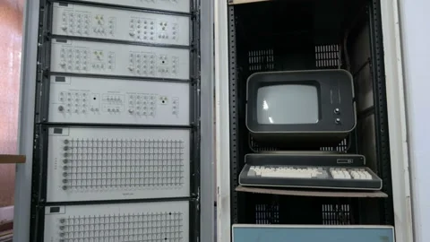 Controlled Computing Machine In The Research Center Stock Footage 104760510