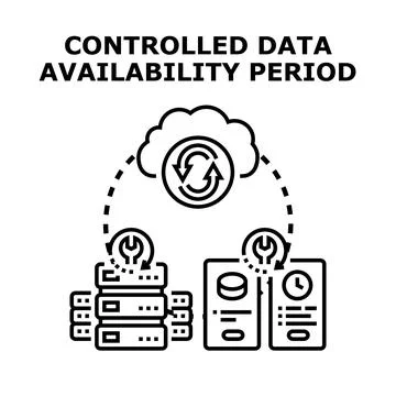 Controlled data availability period concept accessing information Stock Illustration