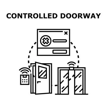 Controlled doorway access security system concept Stock Illustration