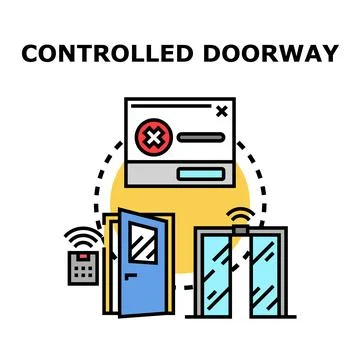 Controlled doorway access security system concept Stock Illustration