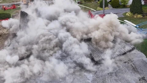Controlled Dynamite Explosion Under Blasting Mats on Road 動画素材 347422396