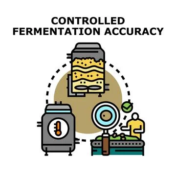 Controlled fermentation accuracy in industrial production process Stock Illustration
