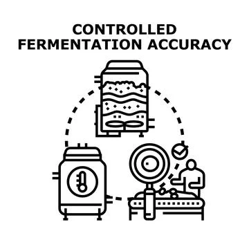 Controlled fermentation accuracy in industrial production process Stock Illustration