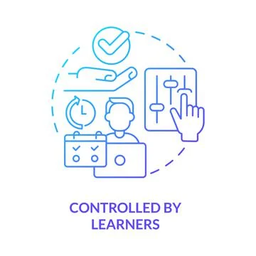 Controlled by learners blue gradient concept icon Stock Illustration