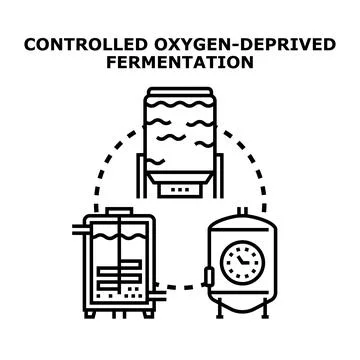 Controlled oxygen deprived fermentation process concept Stock Illustration