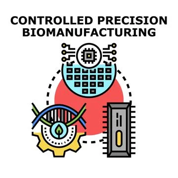 Controlled precision biomanufacturing process with genetic engineering Stock Illustration