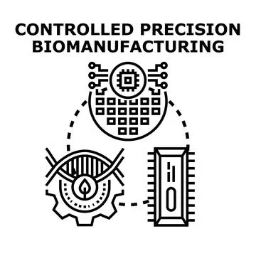 Controlled precision biomanufacturing process with genetic engineering Ilustración de archivo