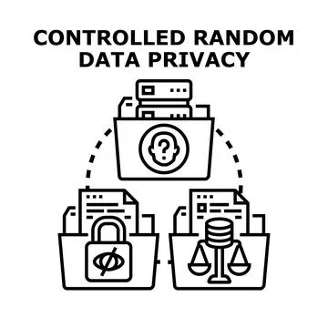 Controlled random data privacy concept protecting information イラスト素材