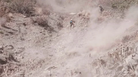 Controlled RockFall on Side of Highway Stock Footage 145174295