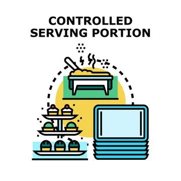 Controlled serving portion concept for catering and buffet Stock Illustration