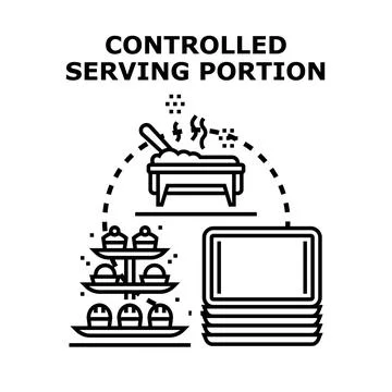 Controlled serving portion concept for catering and buffet Stock Illustration