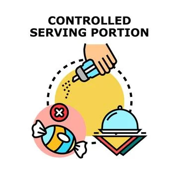 Controlled serving portion for proper nutrition diet concept Stock Illustration