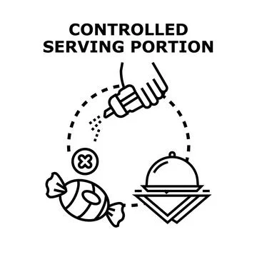 Controlled serving portion for proper nutrition diet concept Stock Illustration