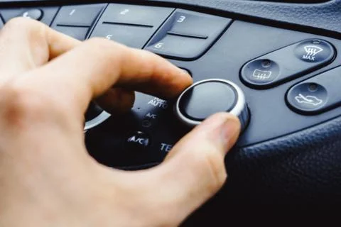 The controller of the air conditioner in the car Stock Photos