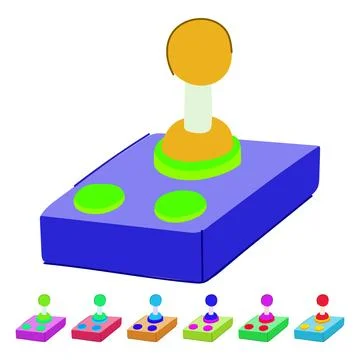 Controller arcade joystick vector cartoon graphic Stock Illustration