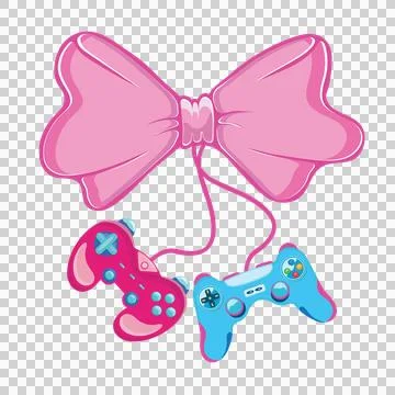 Controller Bow With Dangling Game Controllers holding Stock-Illustration