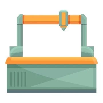 Controller cnc machine icon cartoon . Factory equipment Stock Illustration