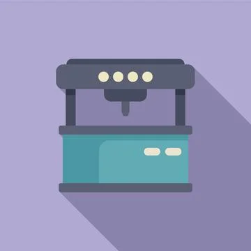 Controller cnc machine icon flat vector. Control production イラスト素材