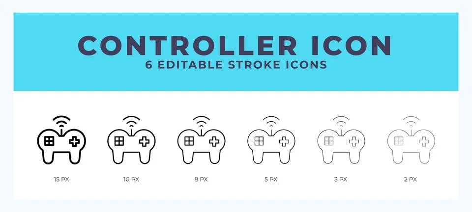 Controller editable line icon. Vector illustration with different stroke. Stockillustratie